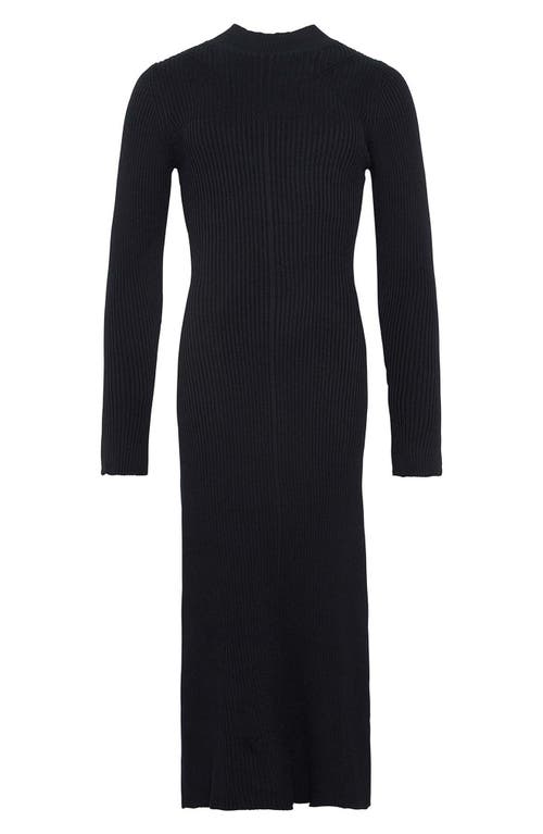 Shop Barbour Francis Long Sleeve Rib Midi Dress In Navy Blue