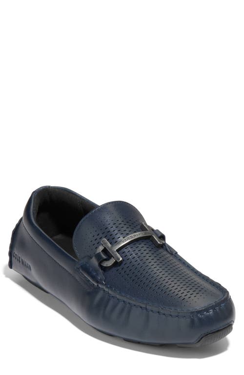 Cole Haan Grand Laser Bit Driving Loafer In Navy Blazer/black