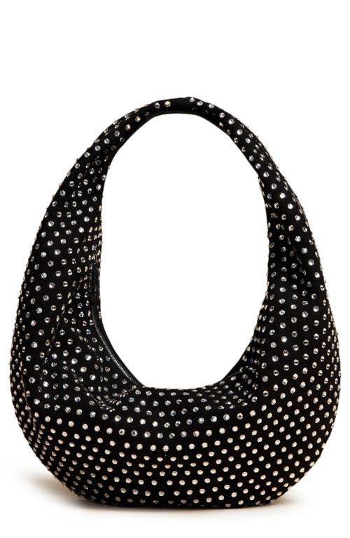 Khaite Medium Olivia Crystal Embellished Suede Hobo Bag in Crystals