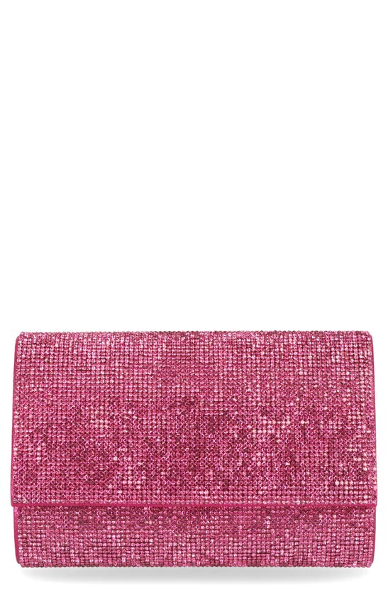 Jessica Mcclintock Alexis Rhinestone Crossbody Clutch In Fuchsia