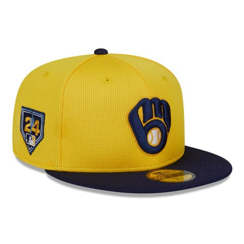 Men's New Era Gold Milwaukee Brewers 2024 Jackie Robinson Day 59FIFTY Fitted  Hat