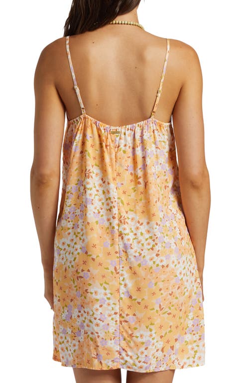 Shop Billabong '90s Babe Floral Print Mini Sundress In Peach Whip