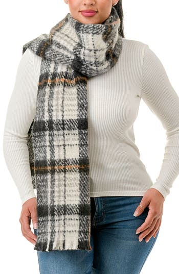 Marcus Adler Plaid Scarf In Black