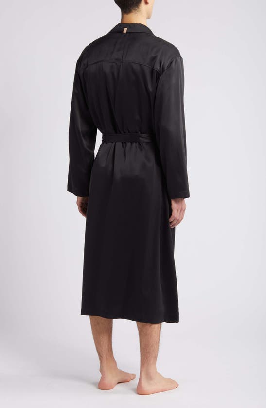 Shop Lunya Washable Silk Robe In Immersed Black
