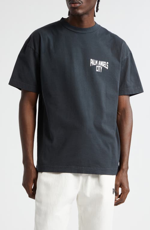 Palm Angels Cotton Logo Graphic T-Shirt in Dark Grey White at Nordstrom, Size Small