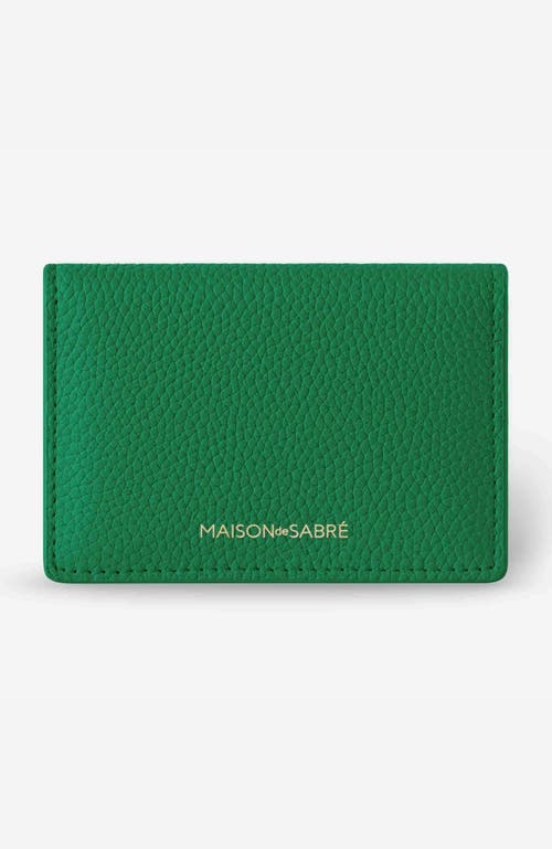 MAISON de SABRÉ Leather Card Case in Emerald Green at Nordstrom