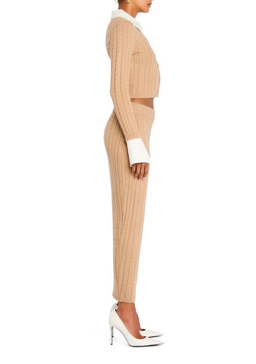 Shop Ser.o.ya Prunella Cable Knit Skirt In Tan