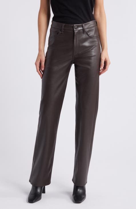 Women s Brown Leather Faux Leather Pants Leggings Nordstrom