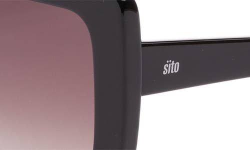 Shop Sito Shades Papillion 56mm Gradient Standard Square Sunglasses In Black/amethyst Gradient
