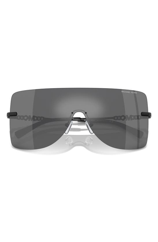 Michael Kors Womens Black Mk1148 London Square-frame Metal Sunglasses In Grey Mirror