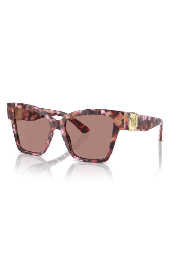 Shop Dolce & Gabbana Dolce&gabbana 54mm Gradient Square Sunglasses In Lite Brown