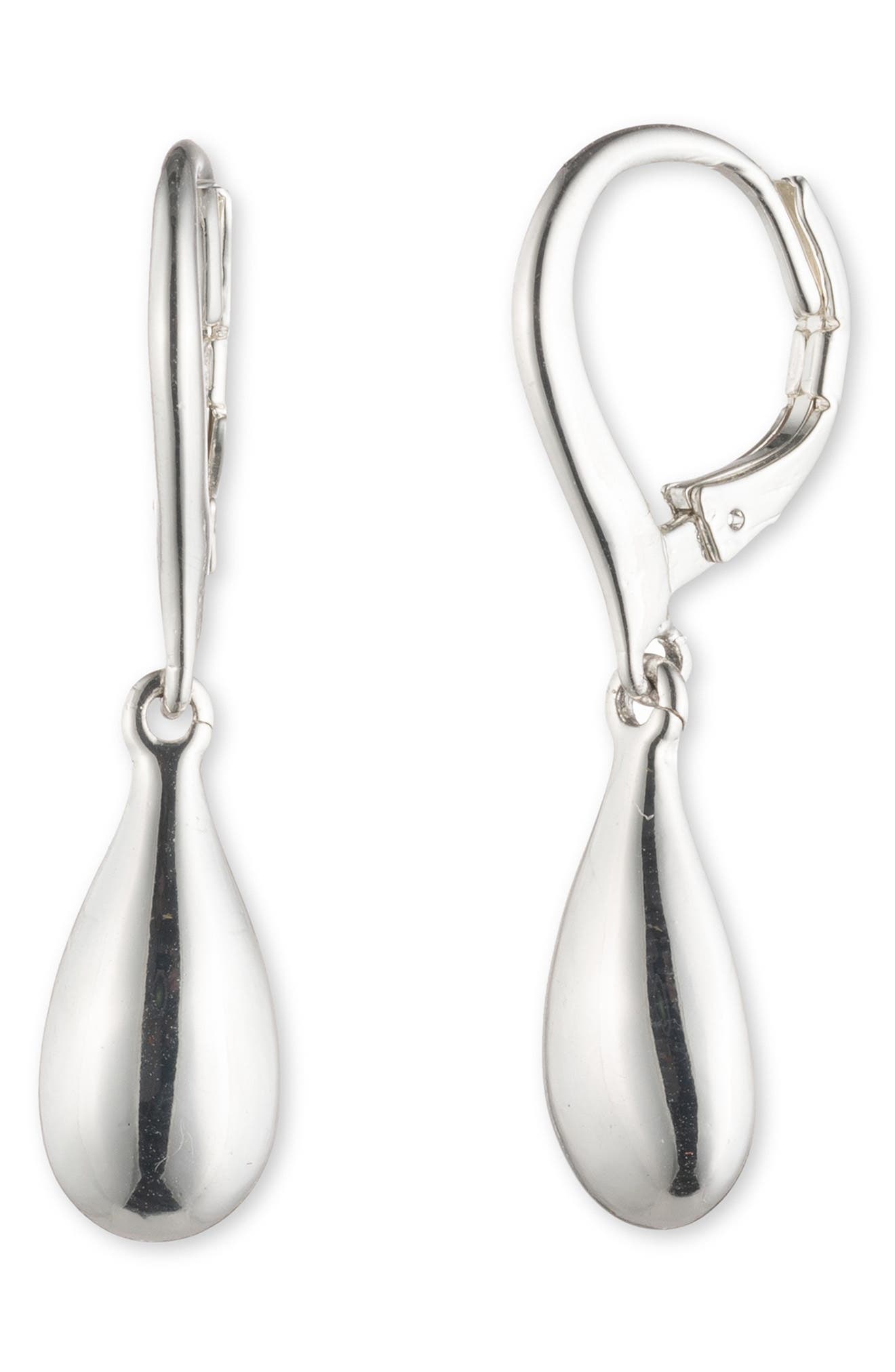 large silver teardrop earrings