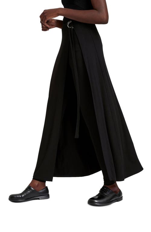 Shop Marcella Waverly Tie Belt Jersey Skirted Pants In Black