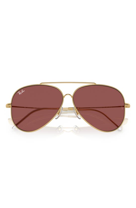 Shop Ray Ban Ray-ban Aviator Reverse 59mm Pilot Sunglasses In Dark Violet