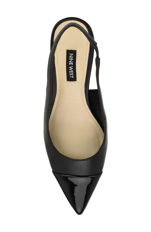 Shop Nine West Awaie Slingback Pointed Cap Toe Pump In Black