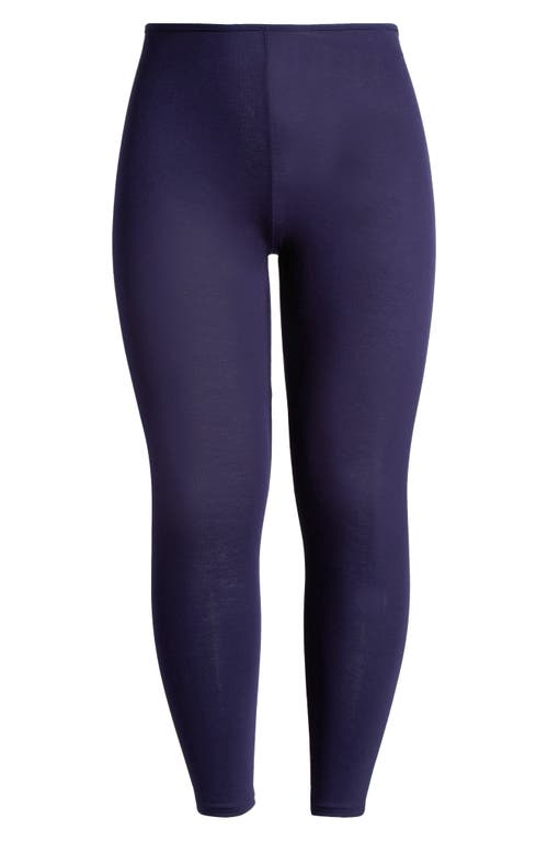 Shop 24seven Comfort Apparel Comfortable Ankle Leggings In Navy