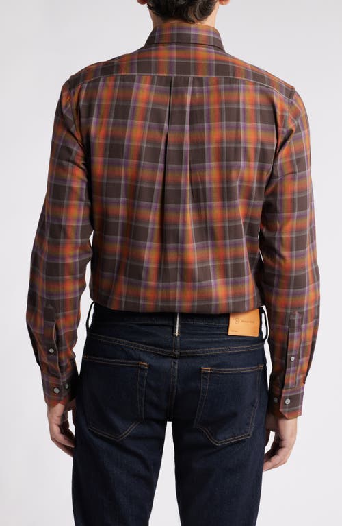 Shop Scott Barber Lightweight Plaid Flannel Button-down Shirt In Carbon