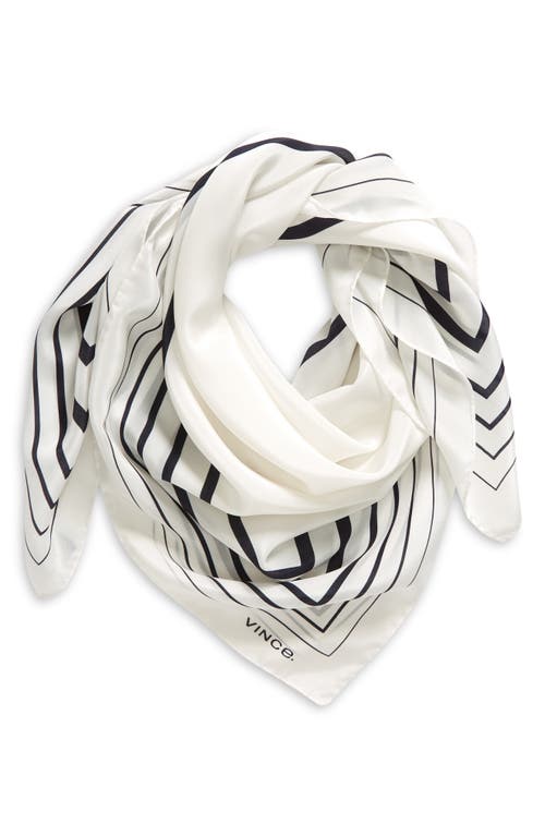 Vince Graduated Stripe Silk Scarf in White at Nordstrom