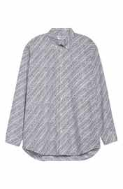 Balenciaga Logo Jacquard Cocoon Tuxedo Shirt | Nordstrom