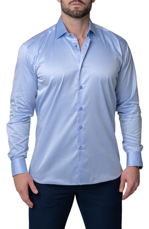 Maceoo Classic Modern Cotton Button-Up Shirt Blue at Nordstrom,