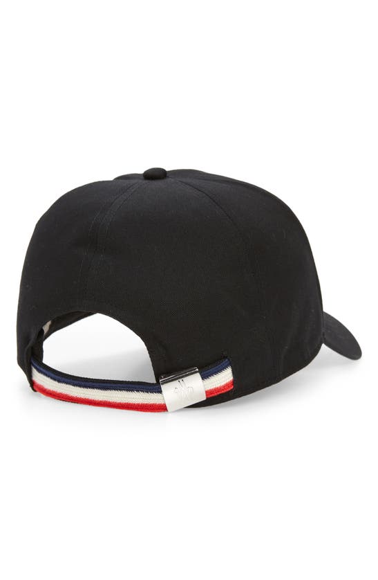 Shop Moncler Logo Patch Cotton Baseball Cap In Black