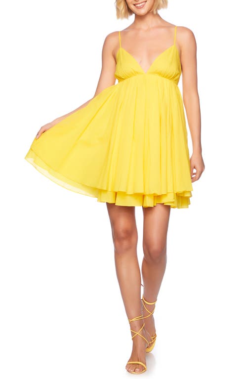 Susana Monaco Tiered Cotton Voile Minidress In Yellow