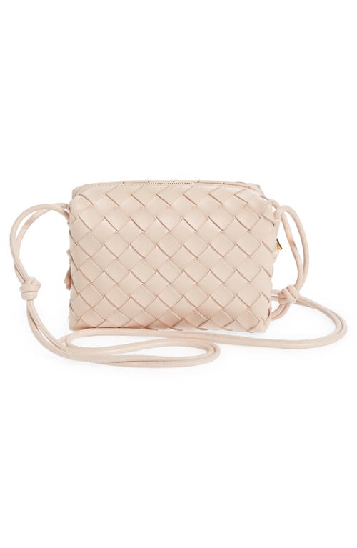 Shop Bottega Veneta Small Intrecciato Leather Crossbody Bag In Lotus/gold