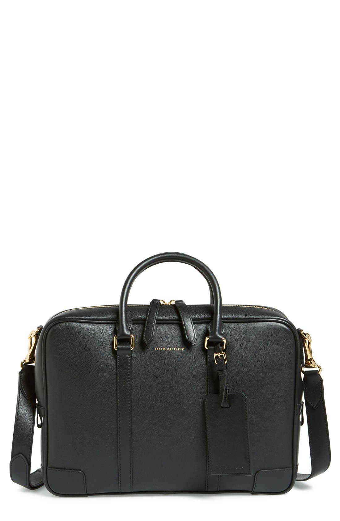 burberry leather briefcase