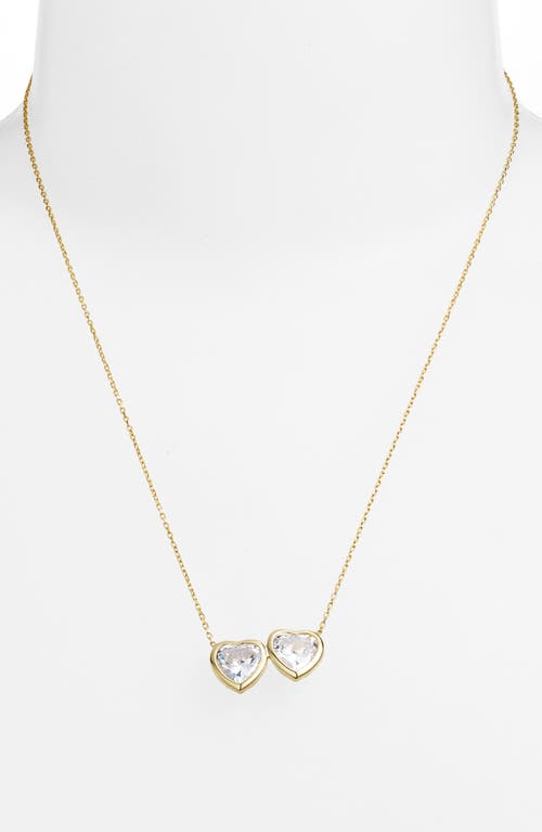 Shop Shymi Fancy 2-stone Bezel Pendant Necklace In Gold/white