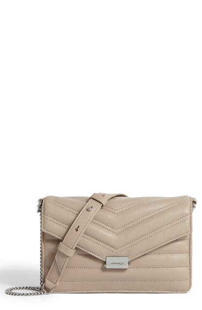 Click to view more detailed imagery on our partner's website Allsaints Small Justine Quilted Leather Crossbody Bag In Sandstone