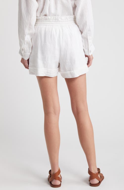 Shop Cleobella Gretek Linen Shorts In Ivory