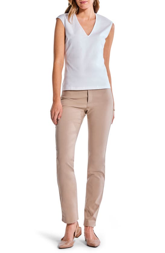 Nic + Zoe Perfect Layer V-neck Top In Paper White