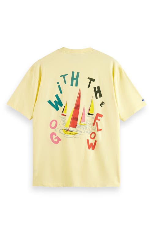 Scotch & Soda Go With The Flow Graphic T-shirt In Med Yellow