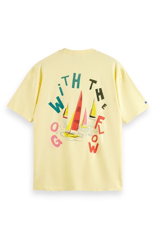 Shop Scotch & Soda Go With The Flow Graphic T-shirt In Med Yellow