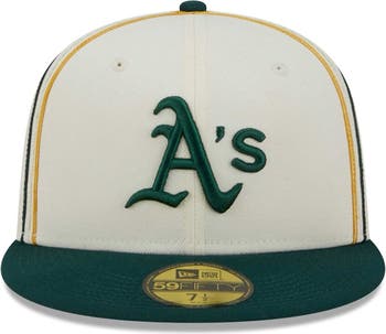 New Era Men's New Era Cream/Green Oakland Athletics Chrome Sutash 59FIFTY Fitted  Hat