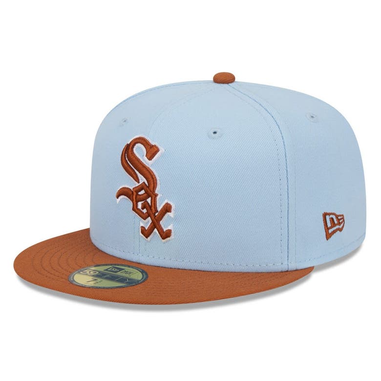 Shop New Era Light Blue/brown Chicago White Sox Spring Color Basic Two-tone 59fifty Fitted Hat