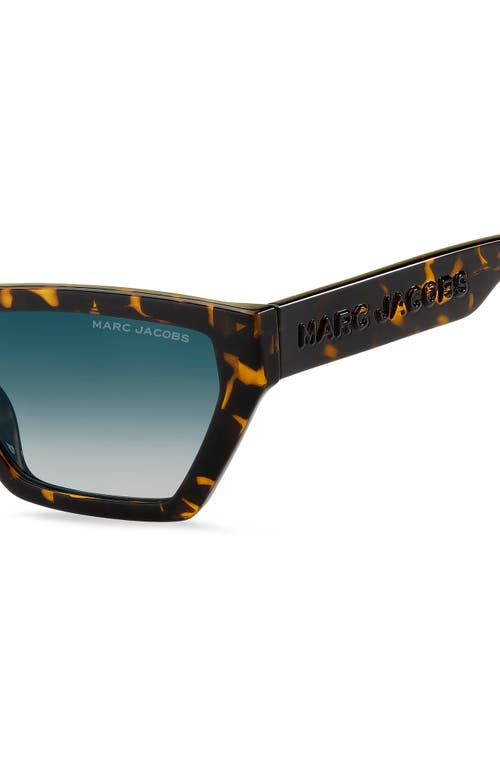 Marc Jacobs 55mm Gradient Cat Eye Sunglasses In Havana/blue Shaded