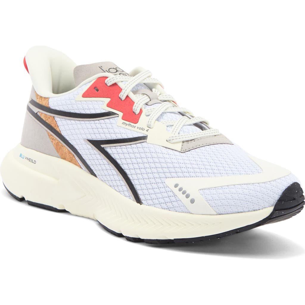 Diadora Mythos Blushield Volo 4 2030 Running Shoe In White/black/cayenne