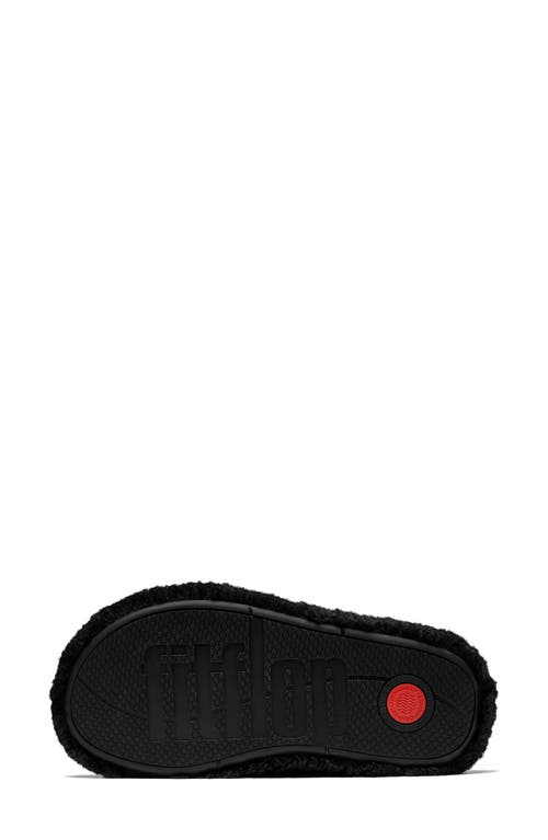 Shop Fitflop Iqushion High Pile Fleece Slipper In All Black