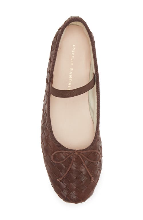 Loeffler Randall Leonie Woven Lambskin Leather Ballerina Flats In Espresso