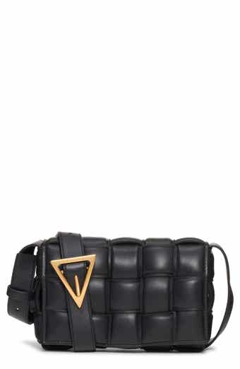 Bottega Veneta Mini Padded Cassette Leather Crossbody Bag Black Gold