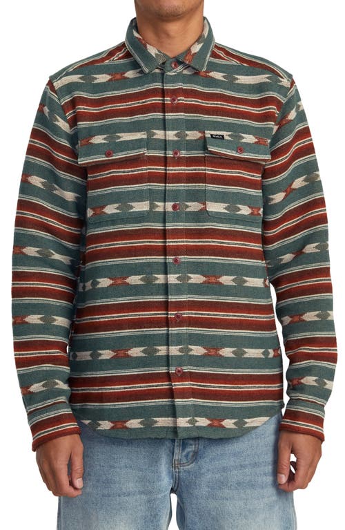 RVCA Blanket Stripe Button-Up Overshirt at Nordstrom,