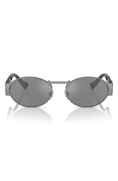 Versace 56mm Oval Sunglasses in Matte Grey at Nordstrom