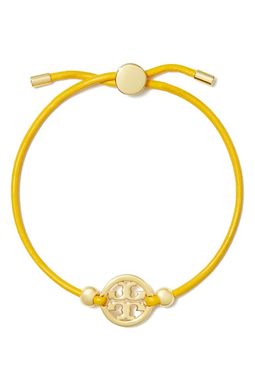 Tory Burch Miller Logo Slider Bracelet In Tory Gold/goldfinch