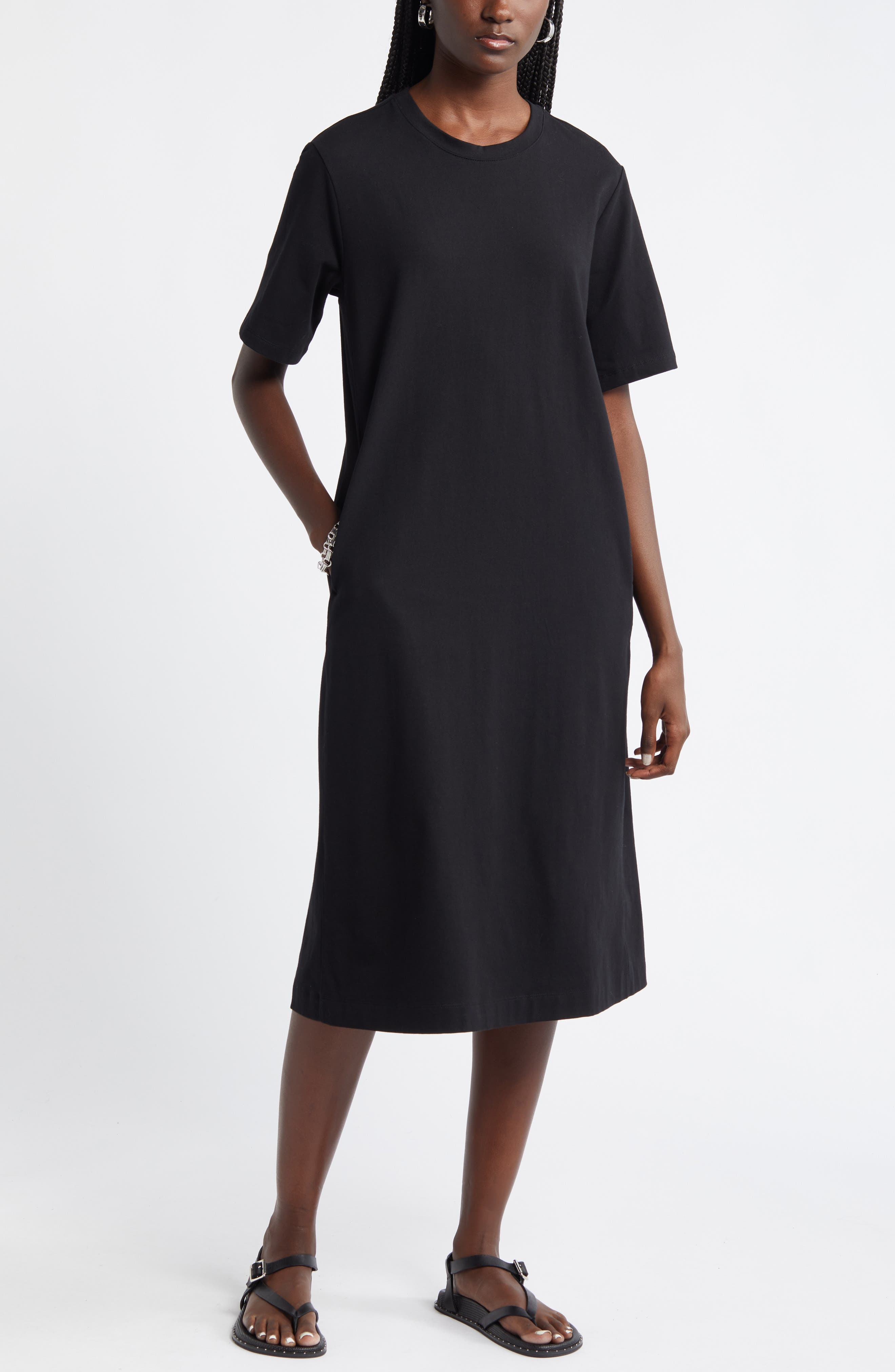 Nordstrom Stretch Cotton Midi T-Shirt Dress | Nordstrom