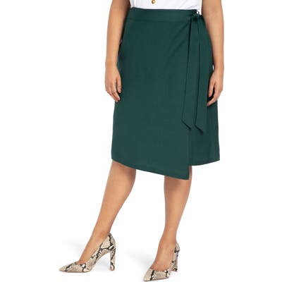 Plus Size Eloquii Wrap Skirt, Green