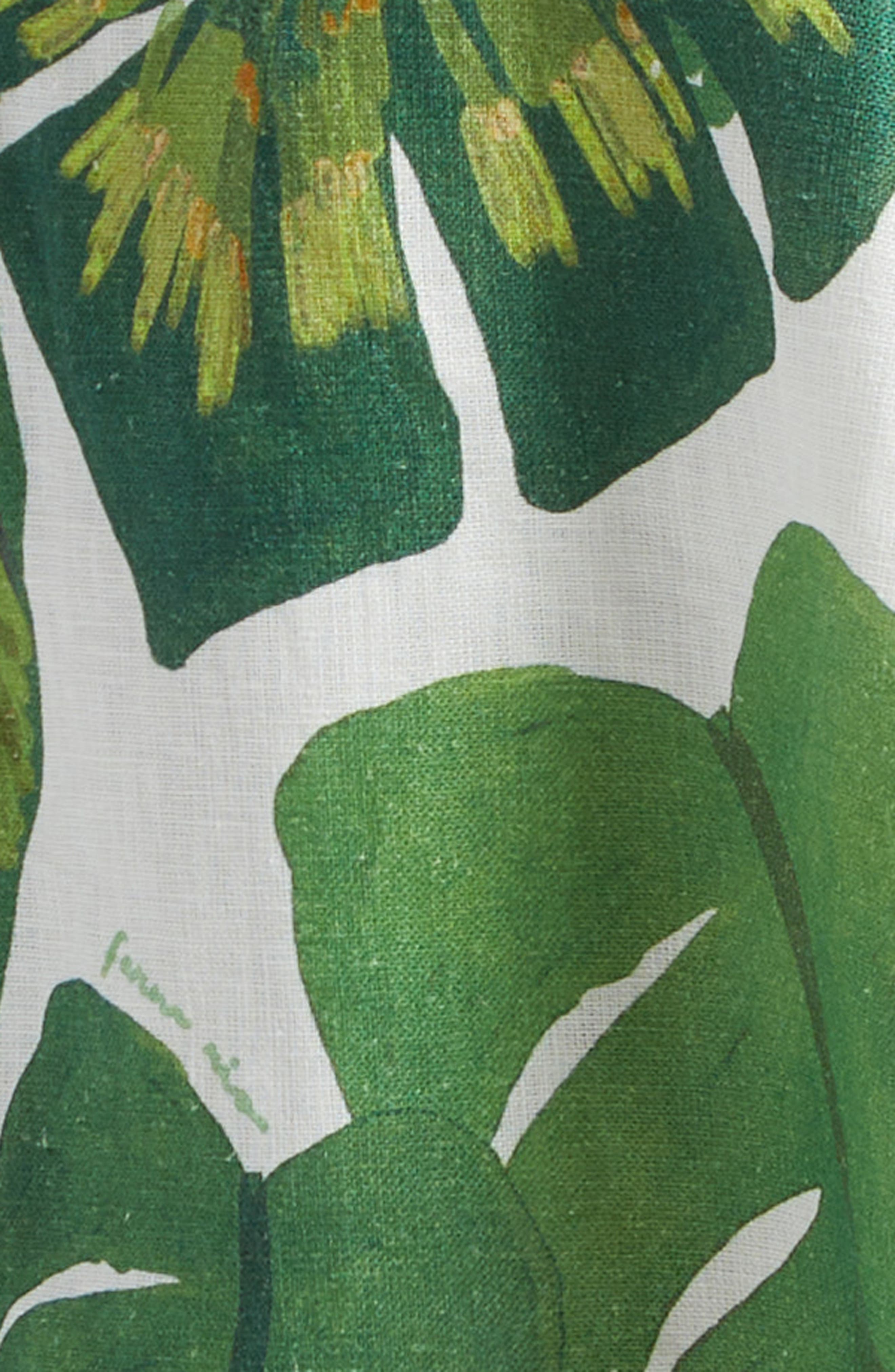 FARM Rio Tropical Forest Button Front Linen Minidress in Tropical Forest  Off-White | Smart Closet