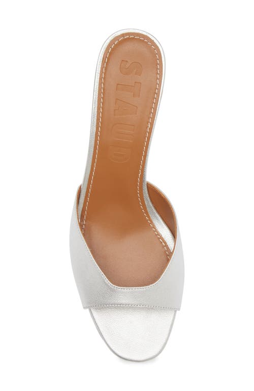 Shop Staud Brigitte Kitten Heel Slide Sandal In Silver