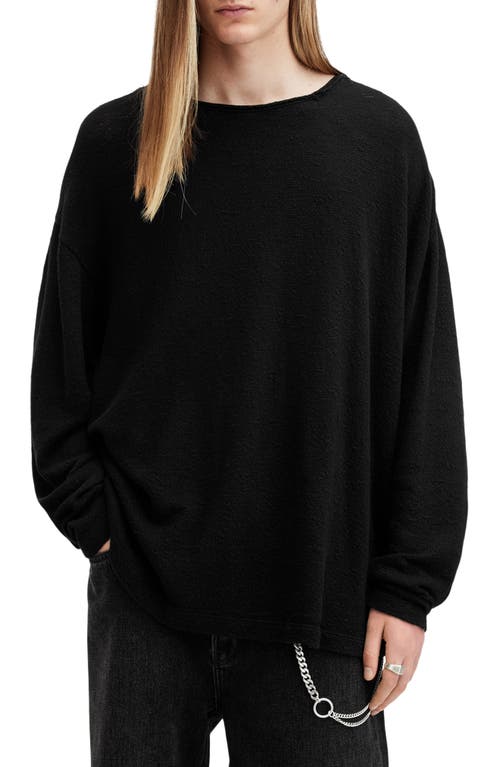 Shop Allsaints Sears Cotton Sweater In Jet Black