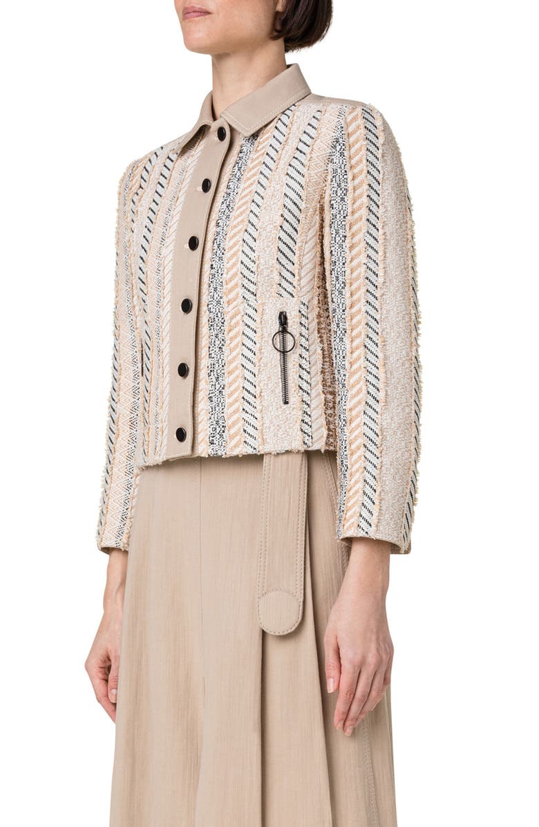 Akris punto Mixed Media Trucker Jacket Nordstrom